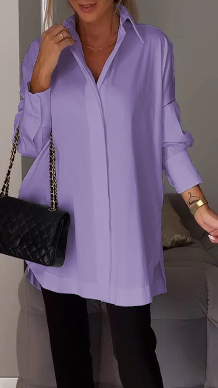 Oversized Blouse With A Collar - Mamie