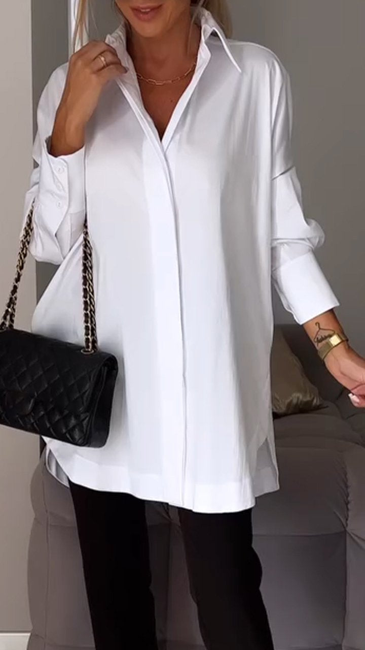 Oversized Blouse With A Collar - Mamie