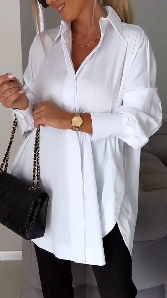 Oversized Blouse With A Collar - Mamie