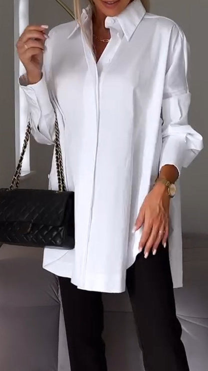 Oversized Blouse With A Collar - Mamie