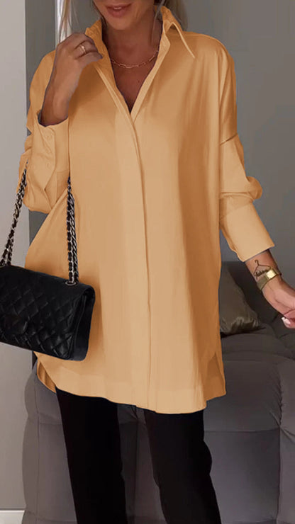 Oversized Blouse With A Collar - Mamie