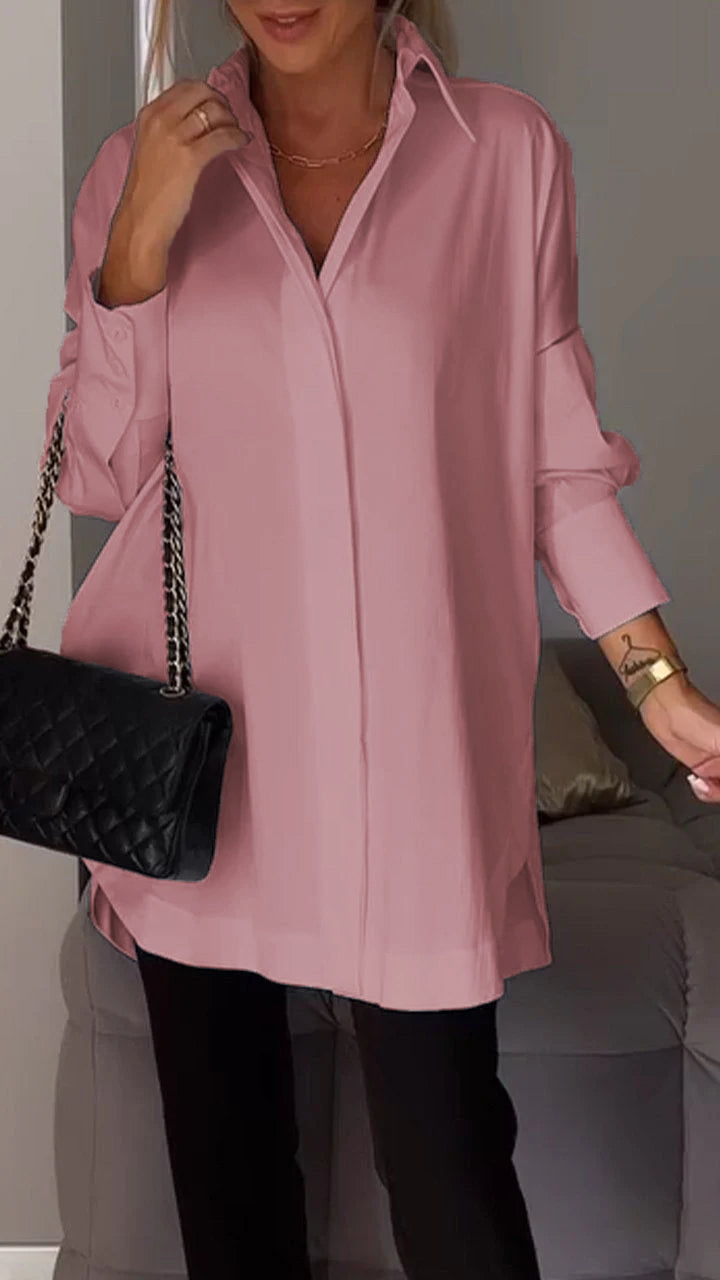 Oversized Blouse With A Collar - Mamie