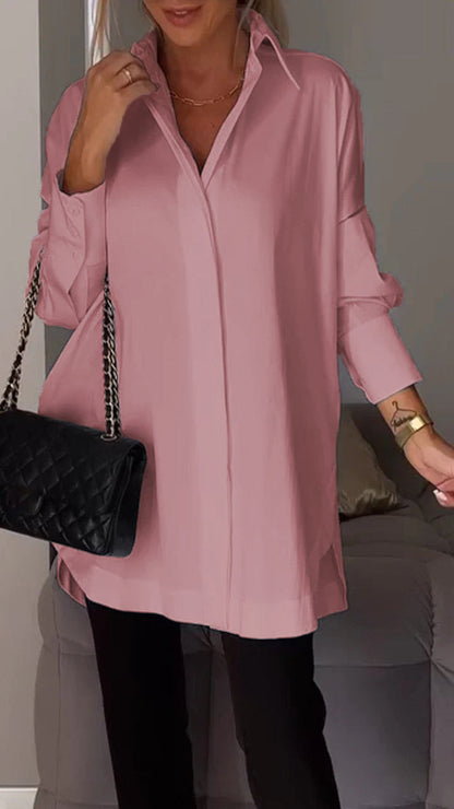 Oversized Blouse With A Collar - Mamie
