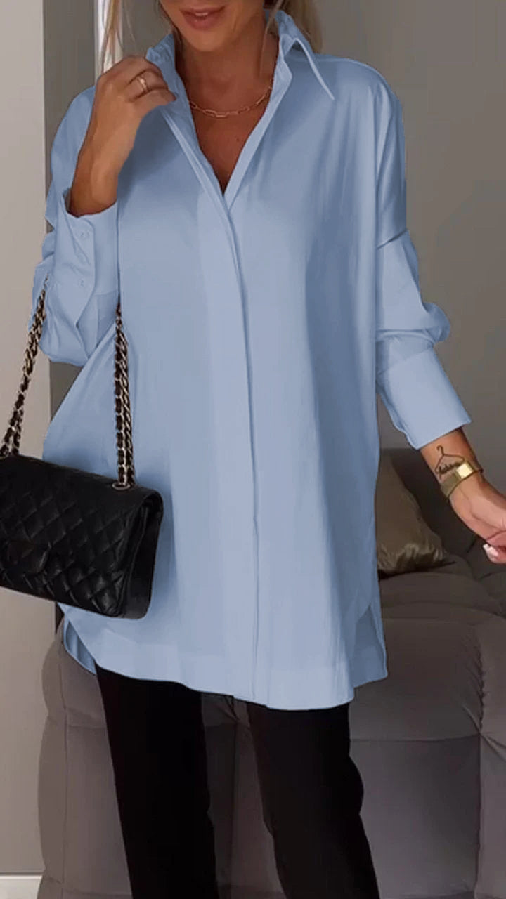 Oversized Blouse With A Collar - Mamie