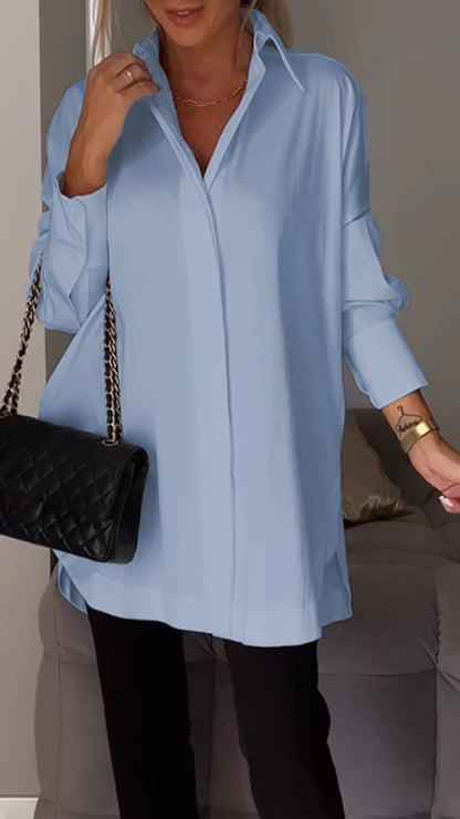 Oversized Blouse With A Collar - Mamie