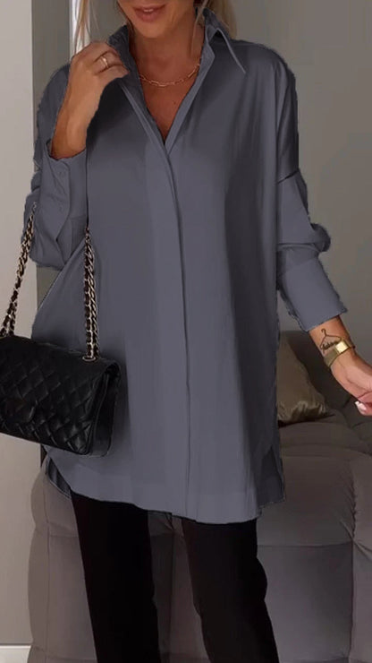 Oversized Blouse With A Collar - Mamie