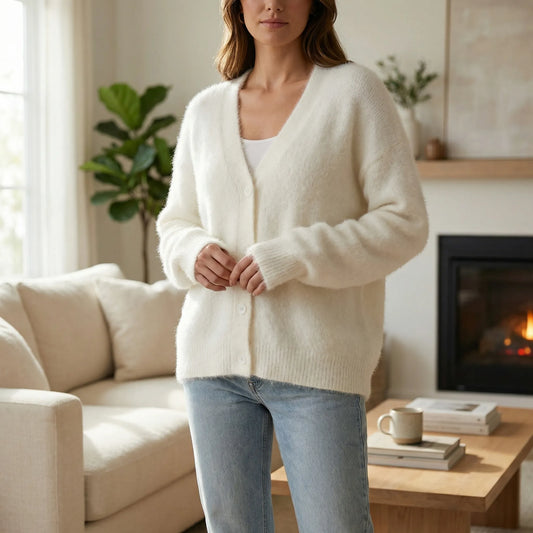 Oversized Button-Up Cardigan - Jasmina