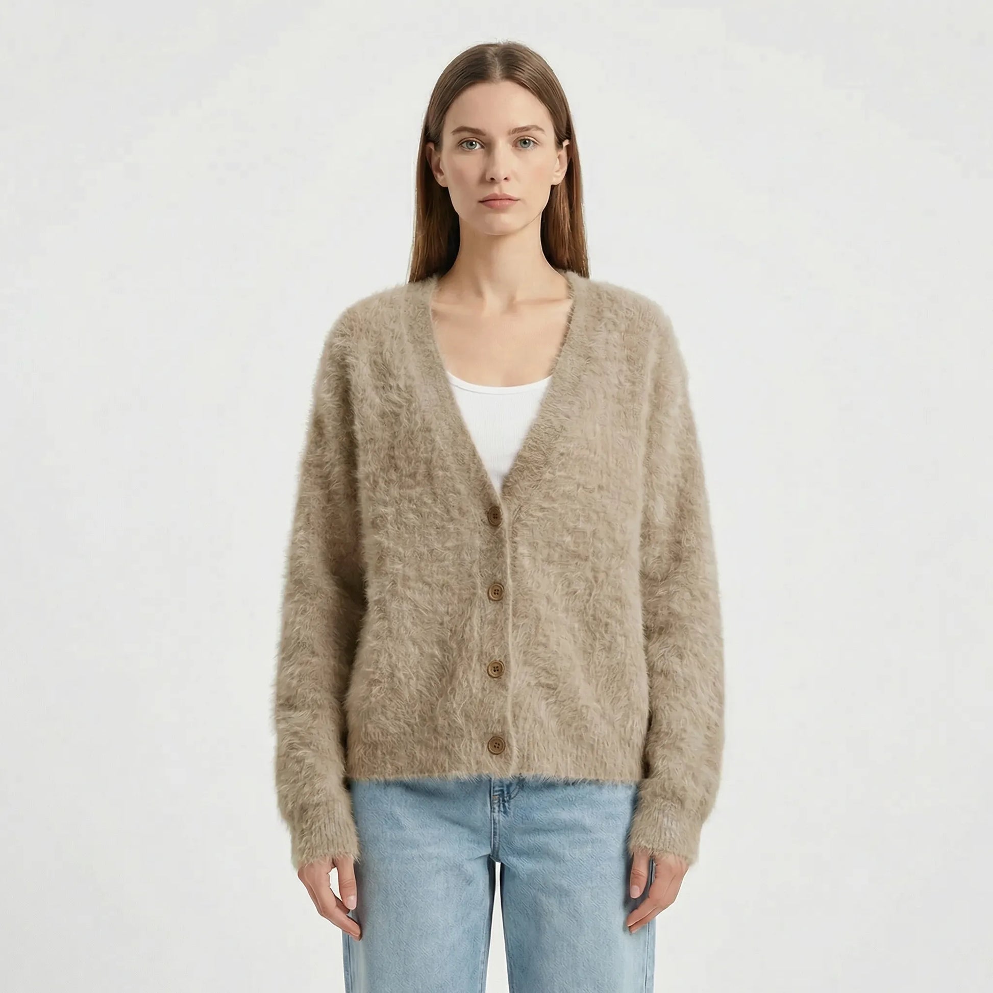 Oversized Button-Up Cardigan - Jasmina