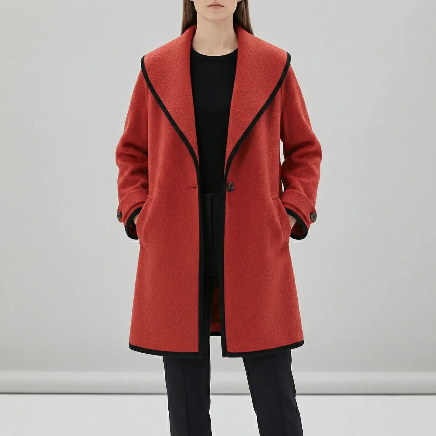 Oversized Coat With Wide Lapels - Lillian
