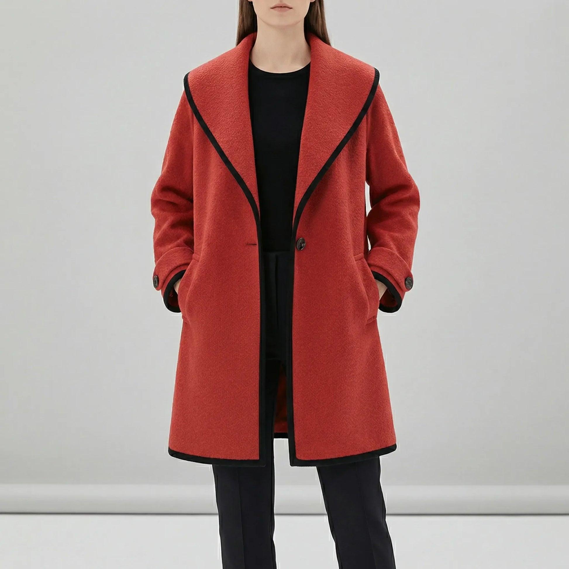 Oversized Coat With Wide Lapels - Lillian