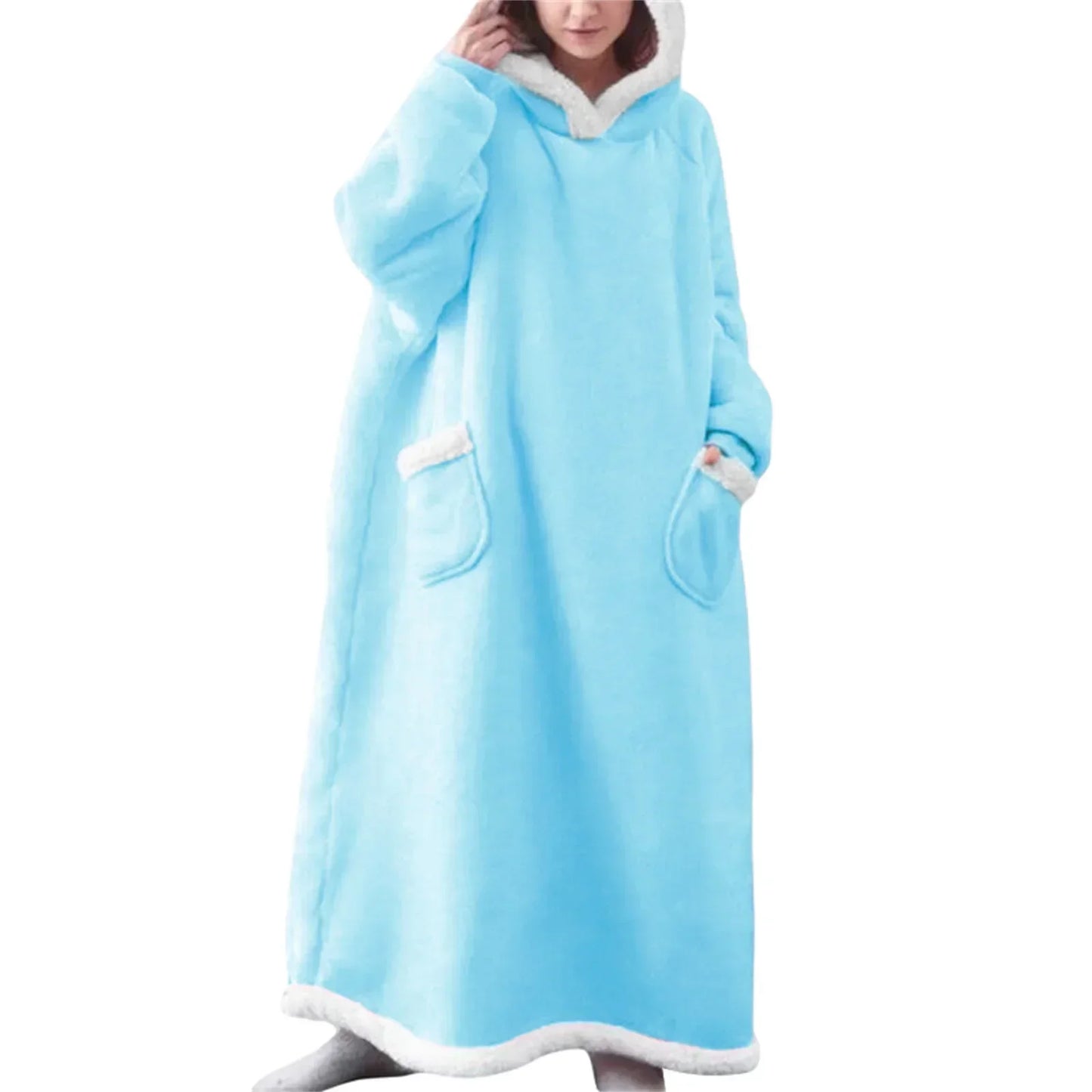 Oversized Hooded Blanket With Front Pocket - Lola