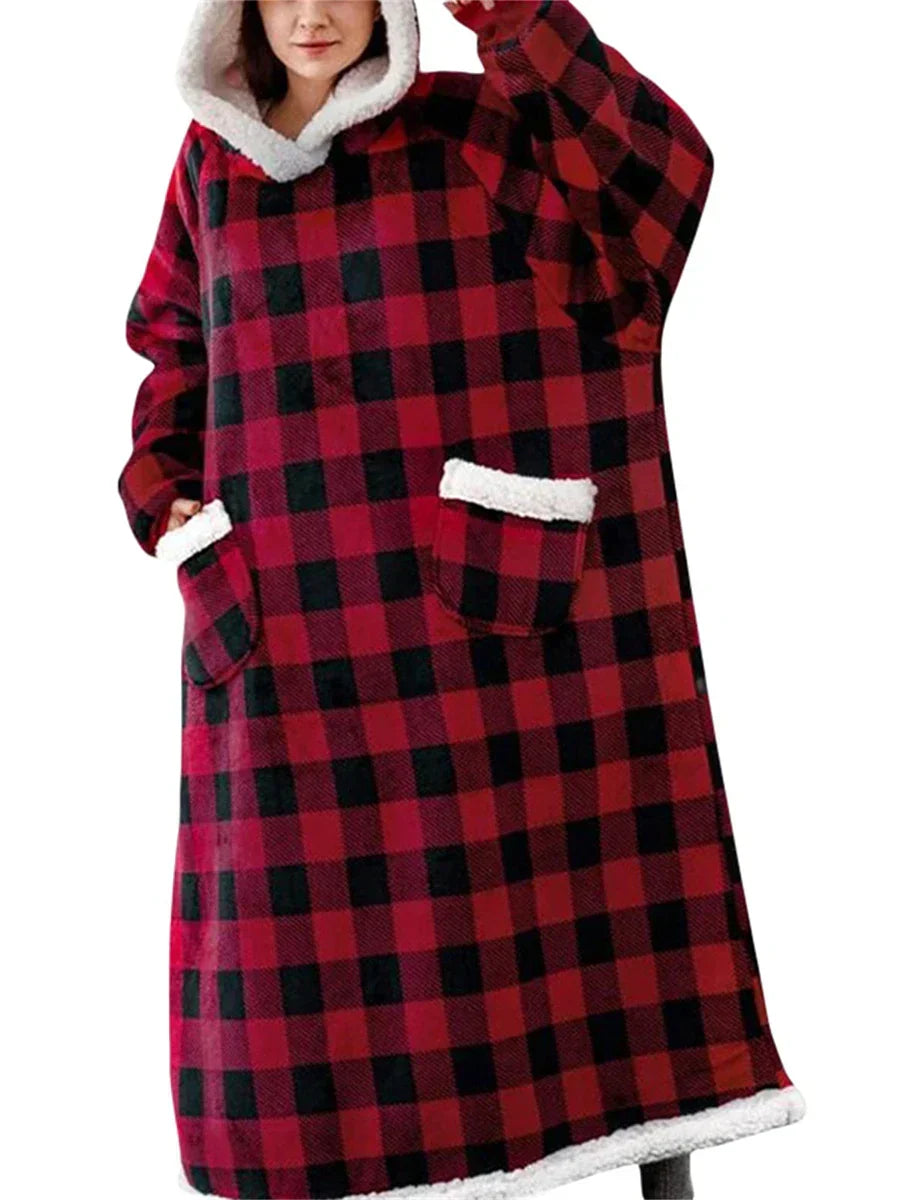 Oversized Hooded Blanket With Front Pocket - Lola