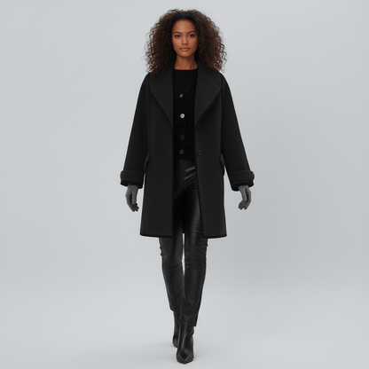 Oversized Mantel Mit Weitem Revers - Lillian