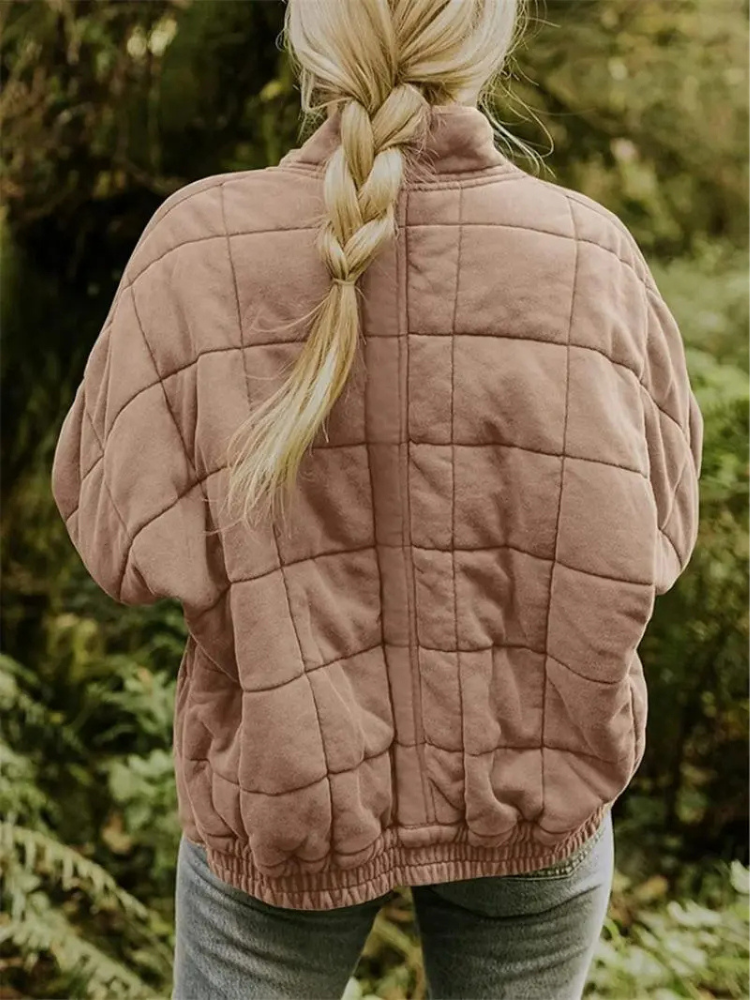 Oversized Quilted Zip-Up Jacket - Kathy