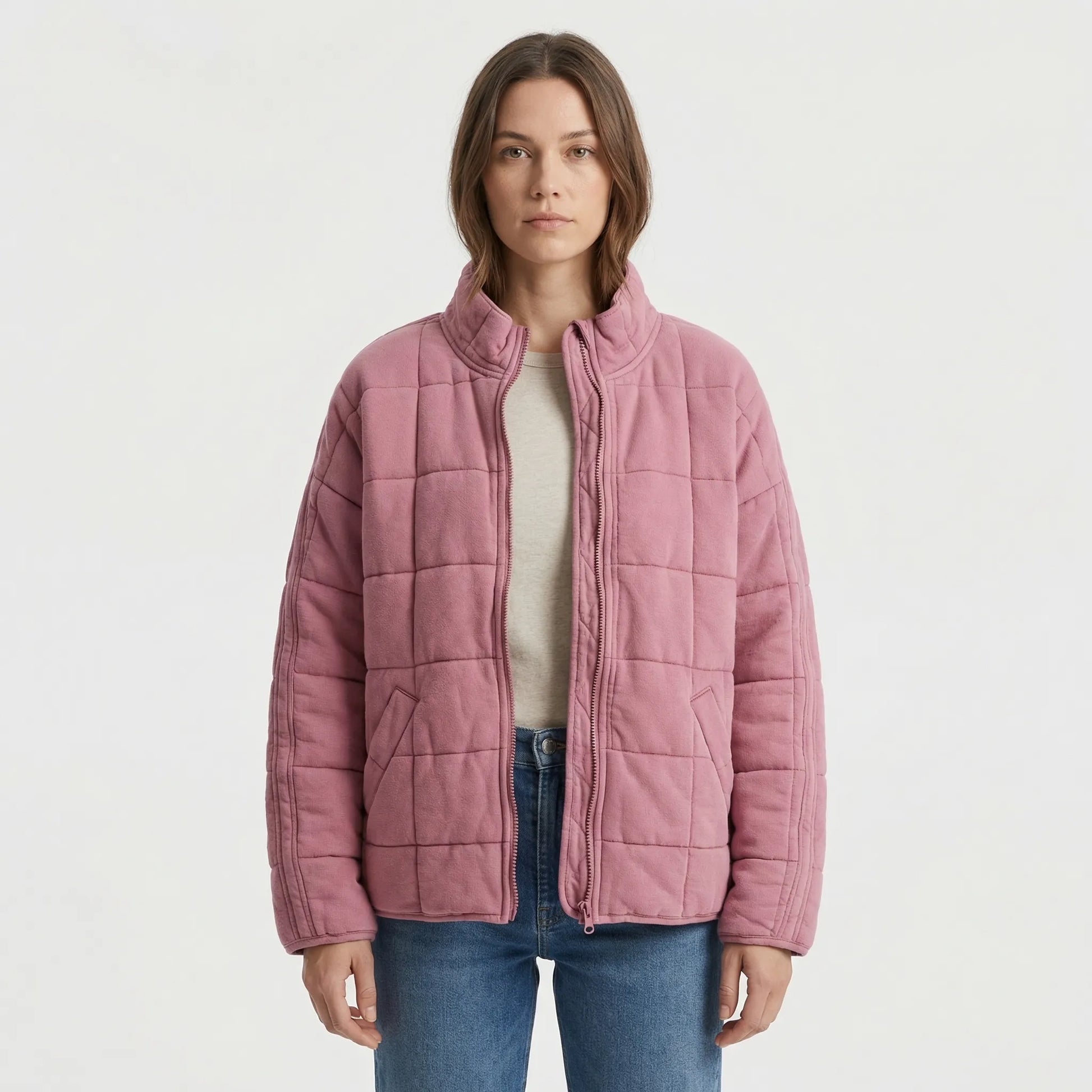 Oversized Quilted Zip-Up Jacket - Kathy