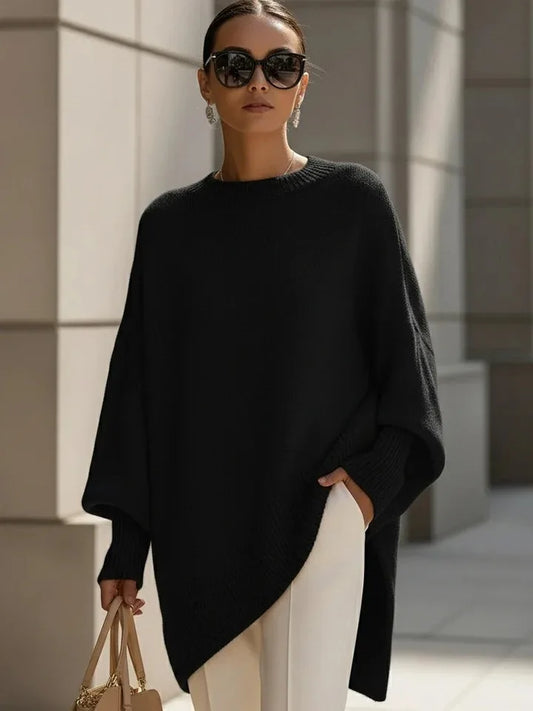 Oversized Relaxed Crew Neck Knitted Sweater - Kathryn