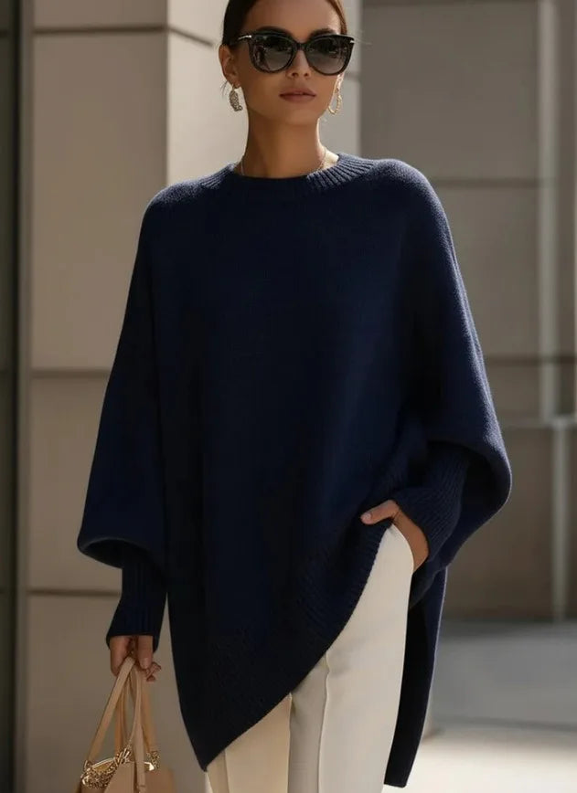 Oversized Relaxed Crew Neck Knitted Sweater - Kathryn