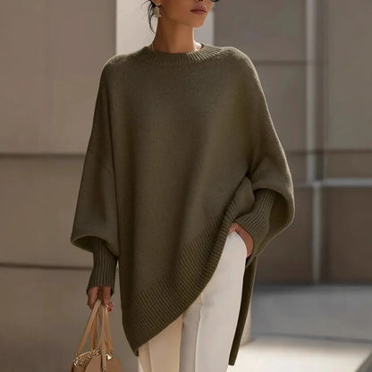 Oversized Relaxed Crew Neck Knitted Sweater - Kathryn