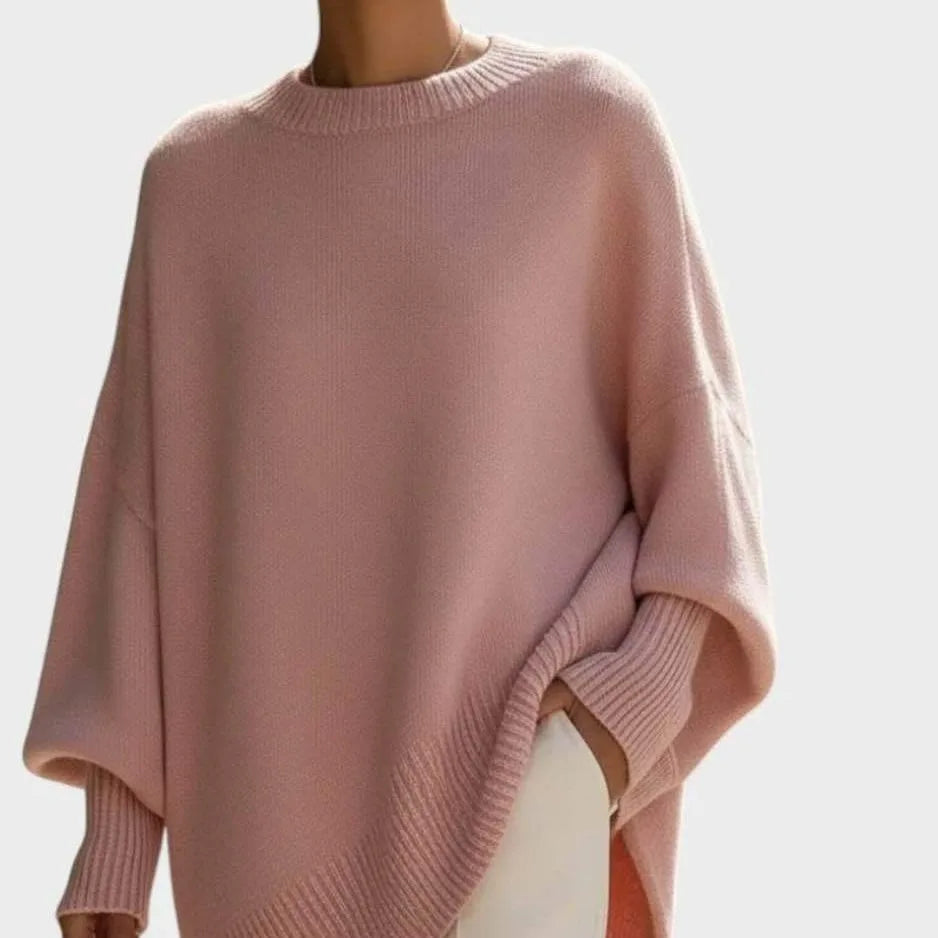 Oversized Relaxed Crew Neck Knitted Sweater - Kathryn
