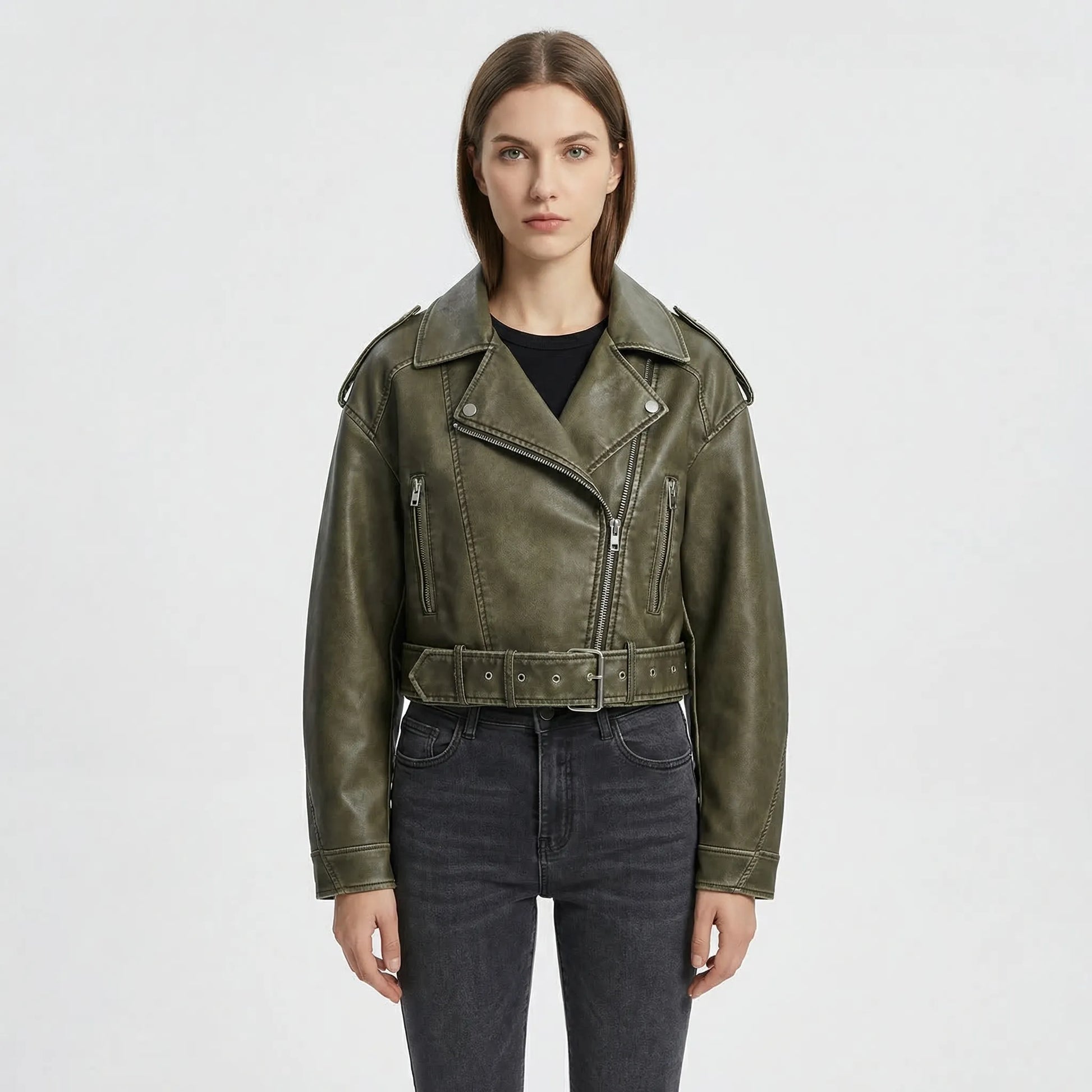 Oversized Vintage Biker Jacket - Jane