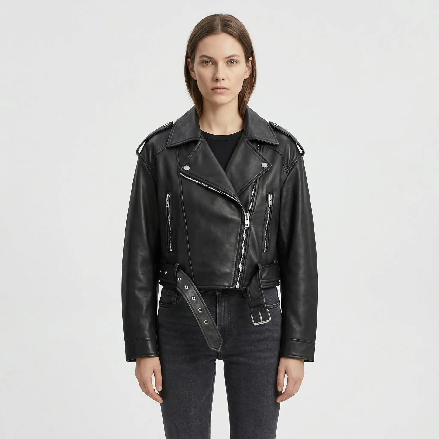 Oversized Vintage Biker Jacket - Jane