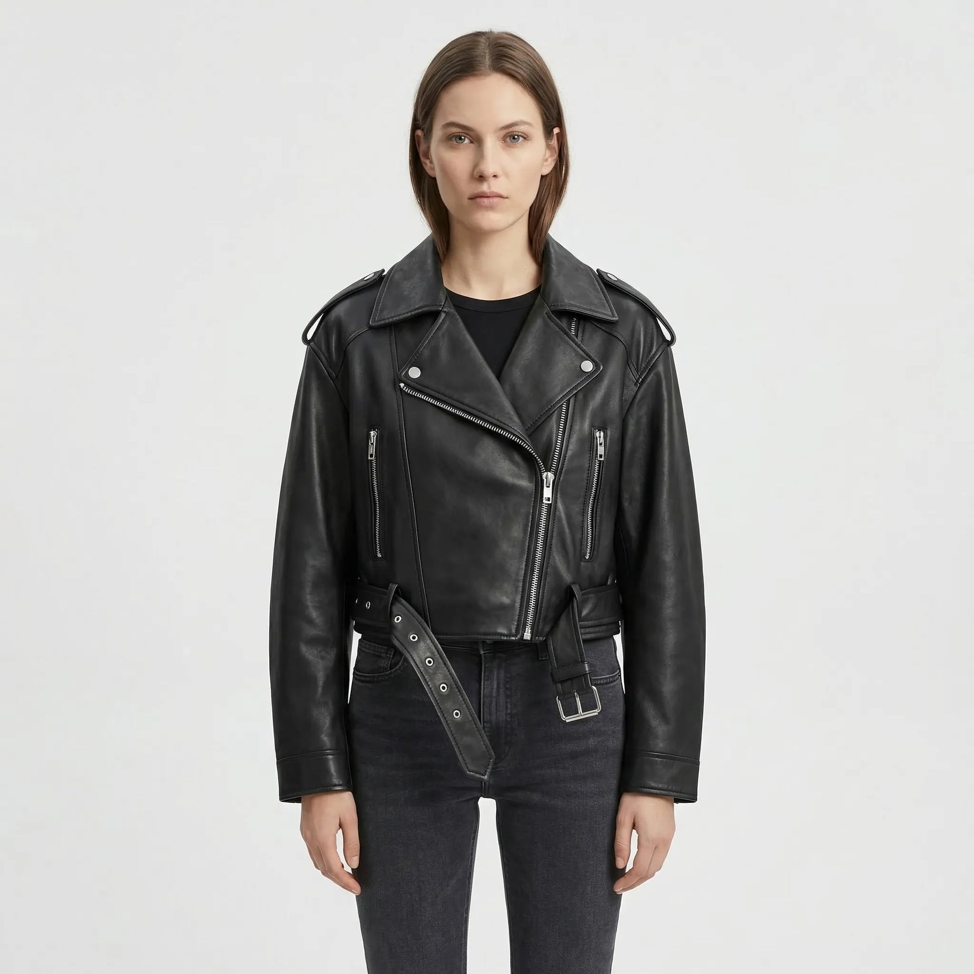 Oversized Vintage Biker Jacket - Jane