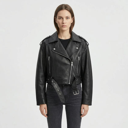Oversized Vintage Biker Jacket - Jane