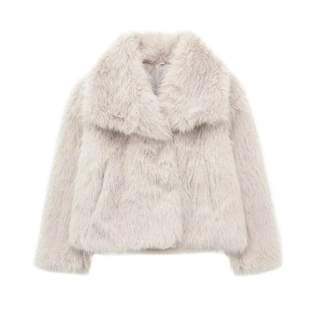 Oversized Winter Coat With Faux-Fur Finish - Elena