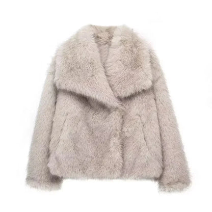 Oversized Winter Coat With Faux-Fur Finish - Elena