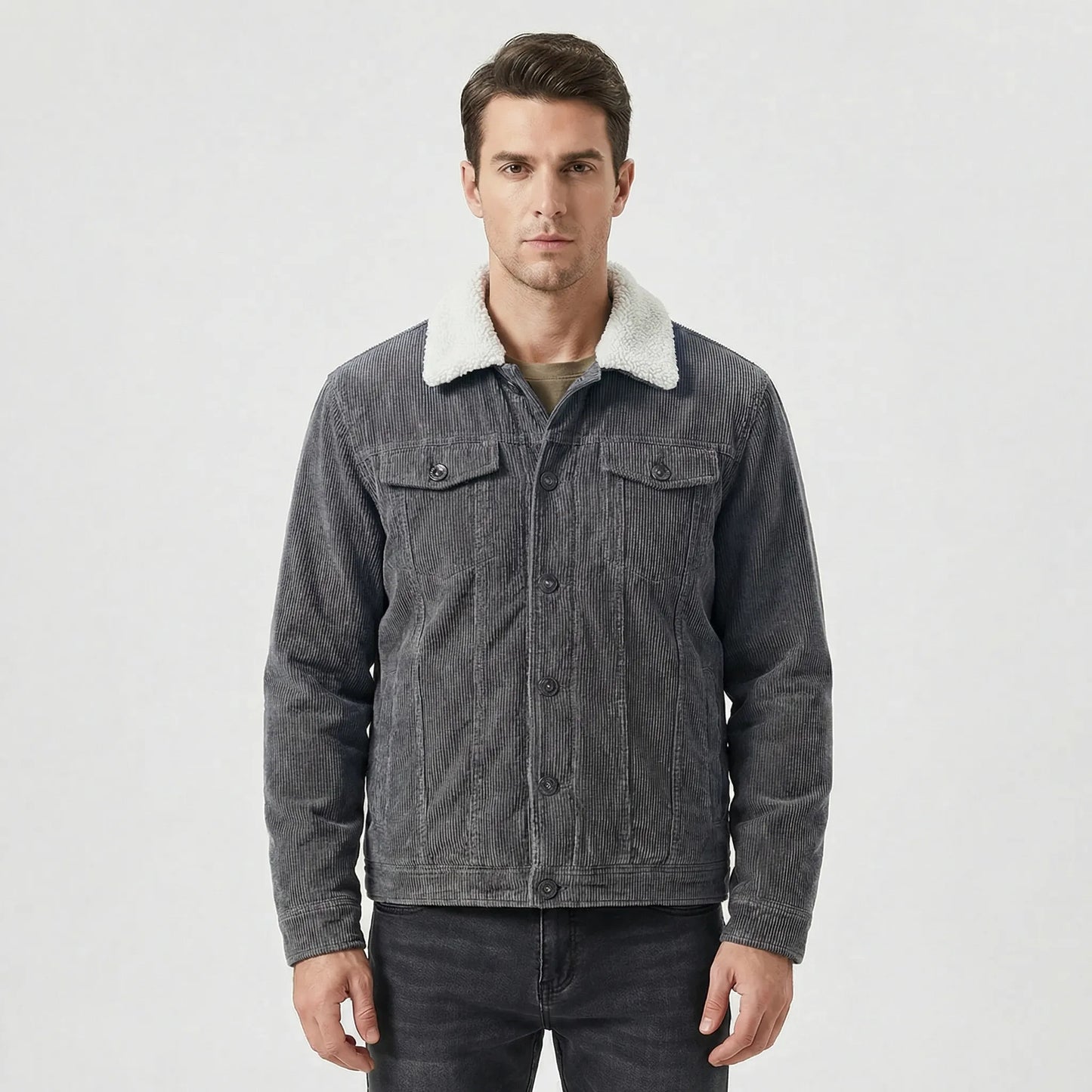 Padded Casual Jacket With Collar - Niko