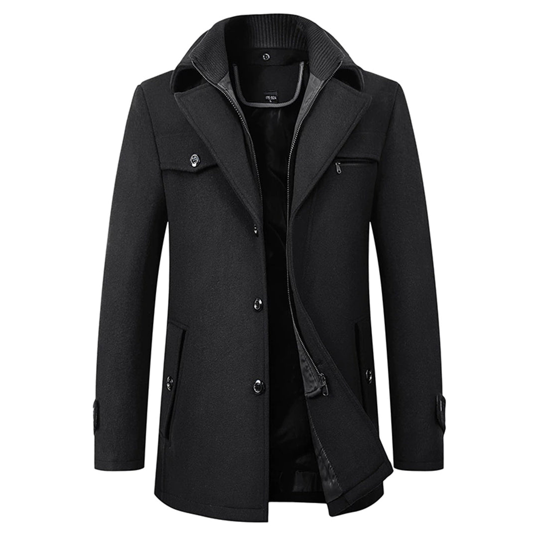 Padded Men's Overcoat With Structured Fit - Miguel