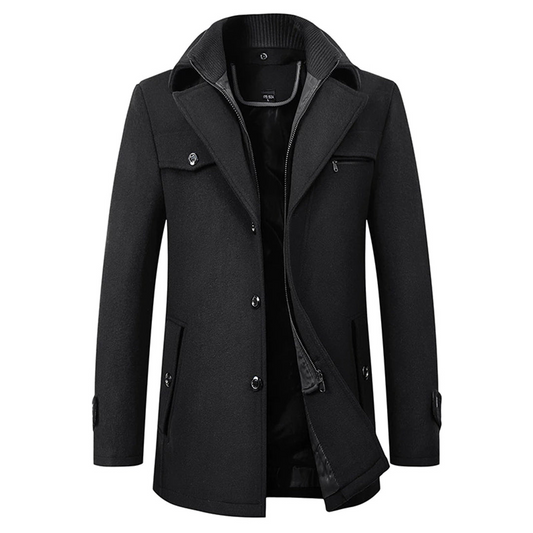 Padded Men's Overcoat With Structured Fit - Miguel