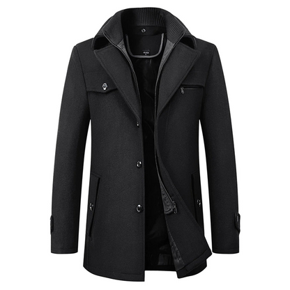Padded Men's Overcoat With Structured Fit - Miguel