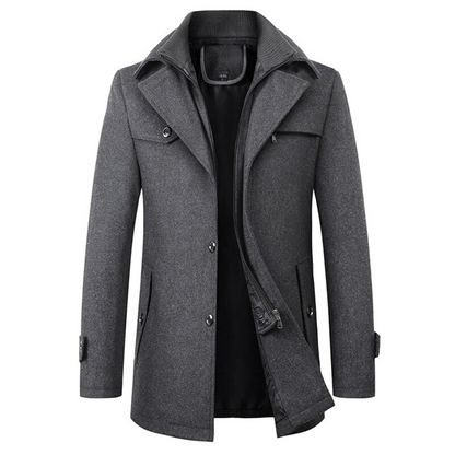 Padded Men's Overcoat With Structured Fit - Miguel
