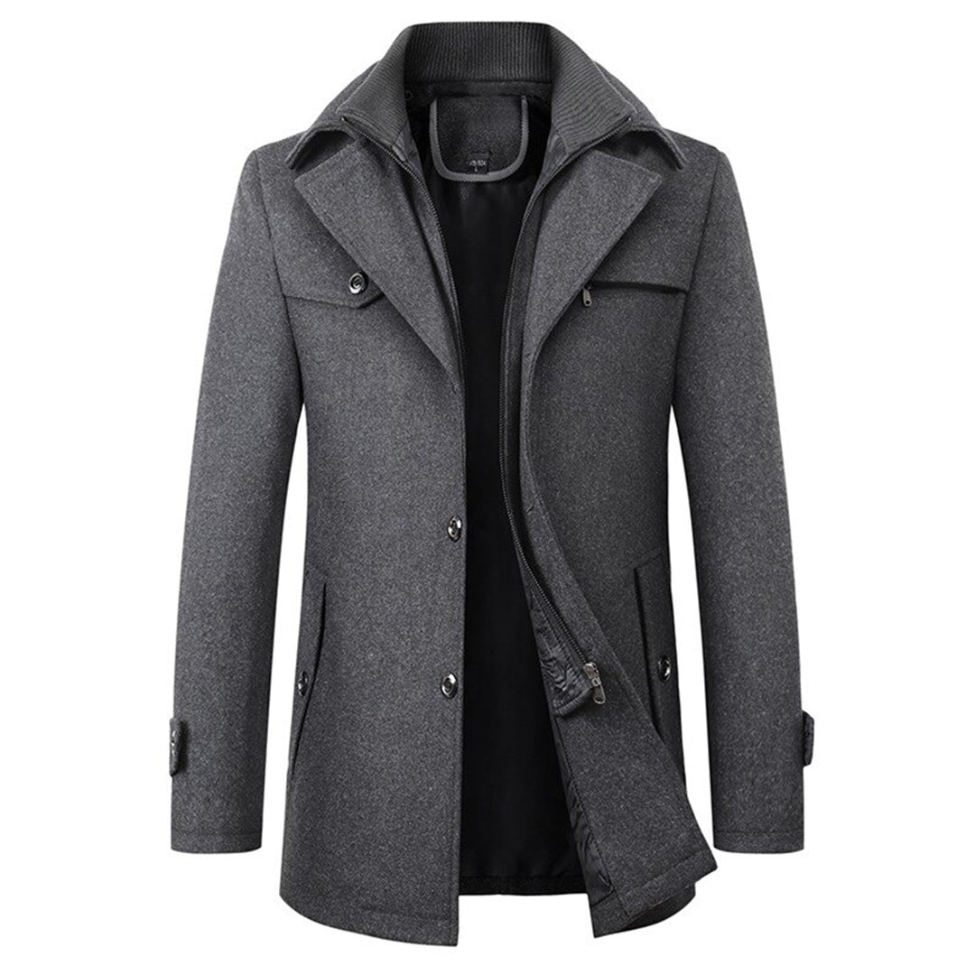 Padded Men's Overcoat With Structured Fit - Miguel