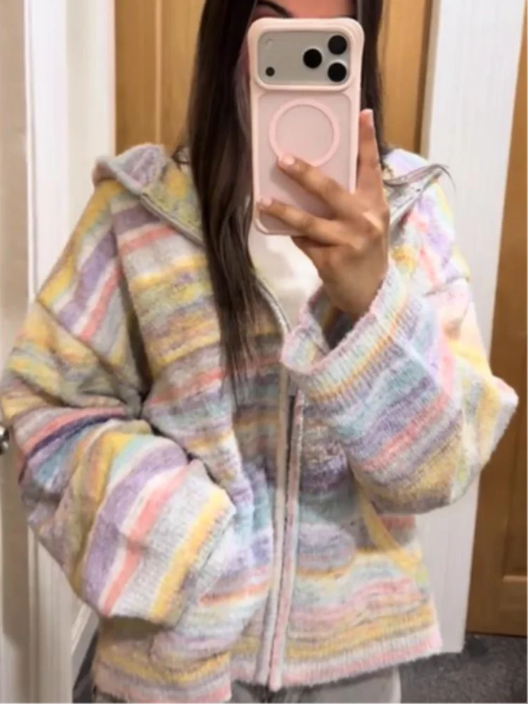 Pastel Striped Zip Jacket - Patricia
