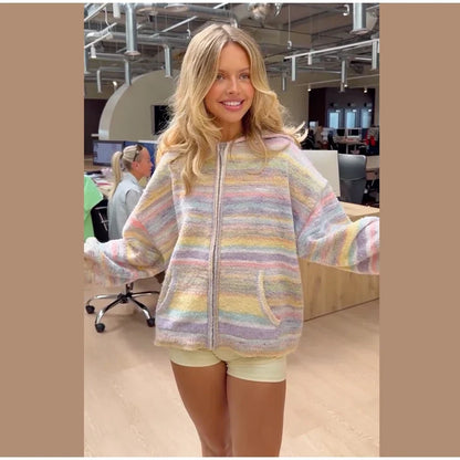 Pastel Striped Zip Jacket - Patricia