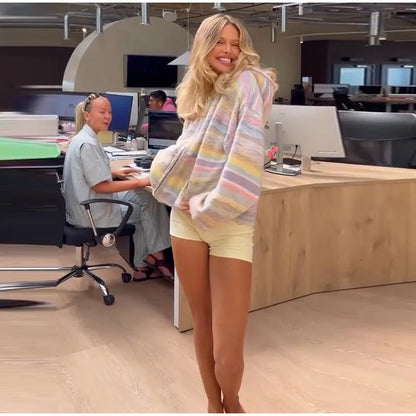Pastel Striped Zip Jacket - Patricia