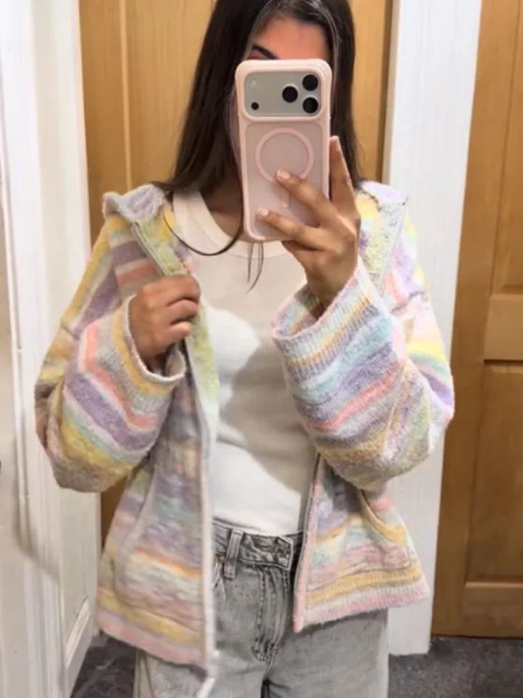 Pastel Striped Zip Jacket - Patricia