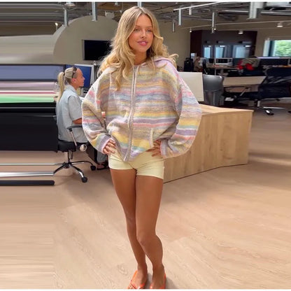 Pastel Striped Zip Jacket - Patricia