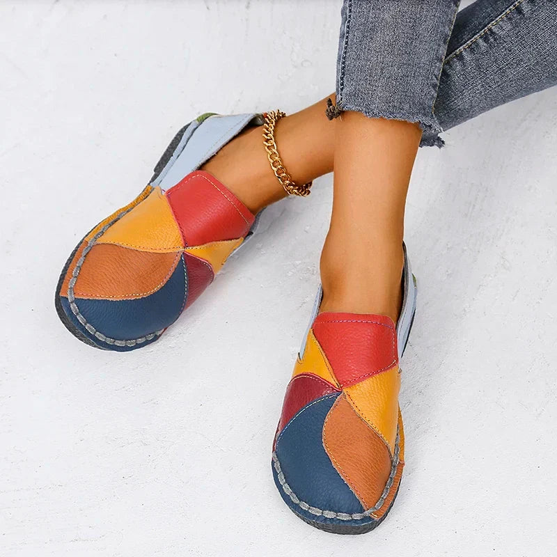 Patchwork Slip-On Flat Loafer - Cecilia