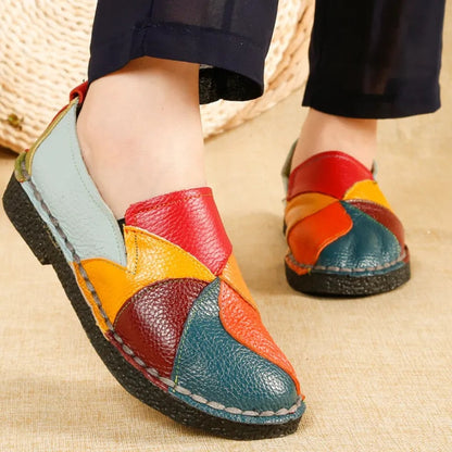 Patchwork Slip-On Flat Loafer - Cecilia
