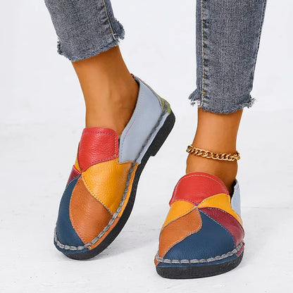 Patchwork Slip-On Flat Loafer - Cecilia