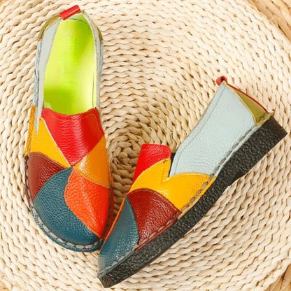 Patchwork Slip-On Flat Loafer - Cecilia