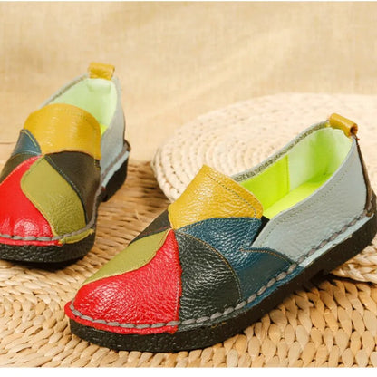 Patchwork Slip-On Flat Loafer - Cecilia