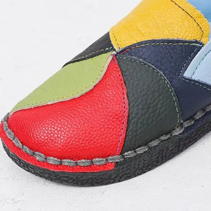 Patchwork Slip-On Flat Loafer - Cecilia