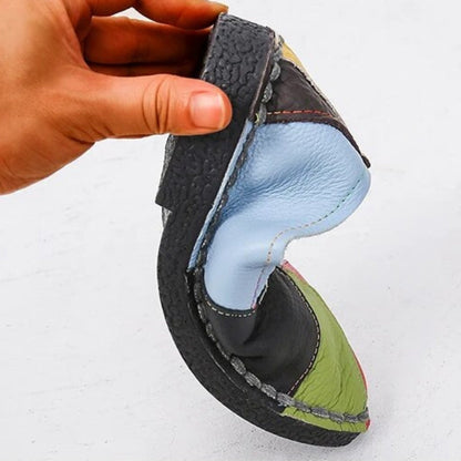 Patchwork Slip-On Flat Loafer - Cecilia