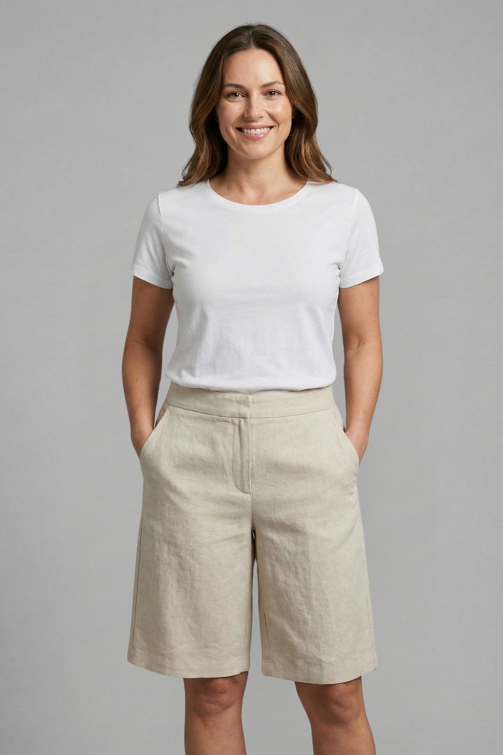 Women's High-Waisted Tailored Summer Shorts, Relaxed Everyday Fit 6