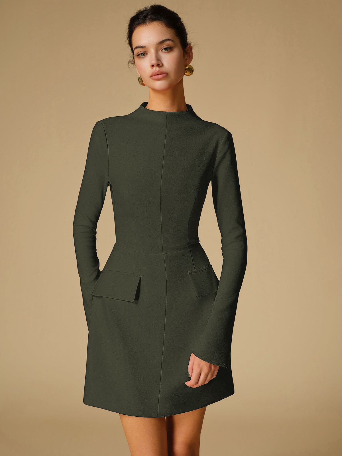 Plain Long-Sleeved Dress With A Tailored Cut - Pauline
