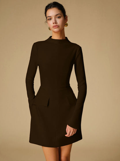 Plain Long-Sleeved Dress With A Tailored Cut - Pauline